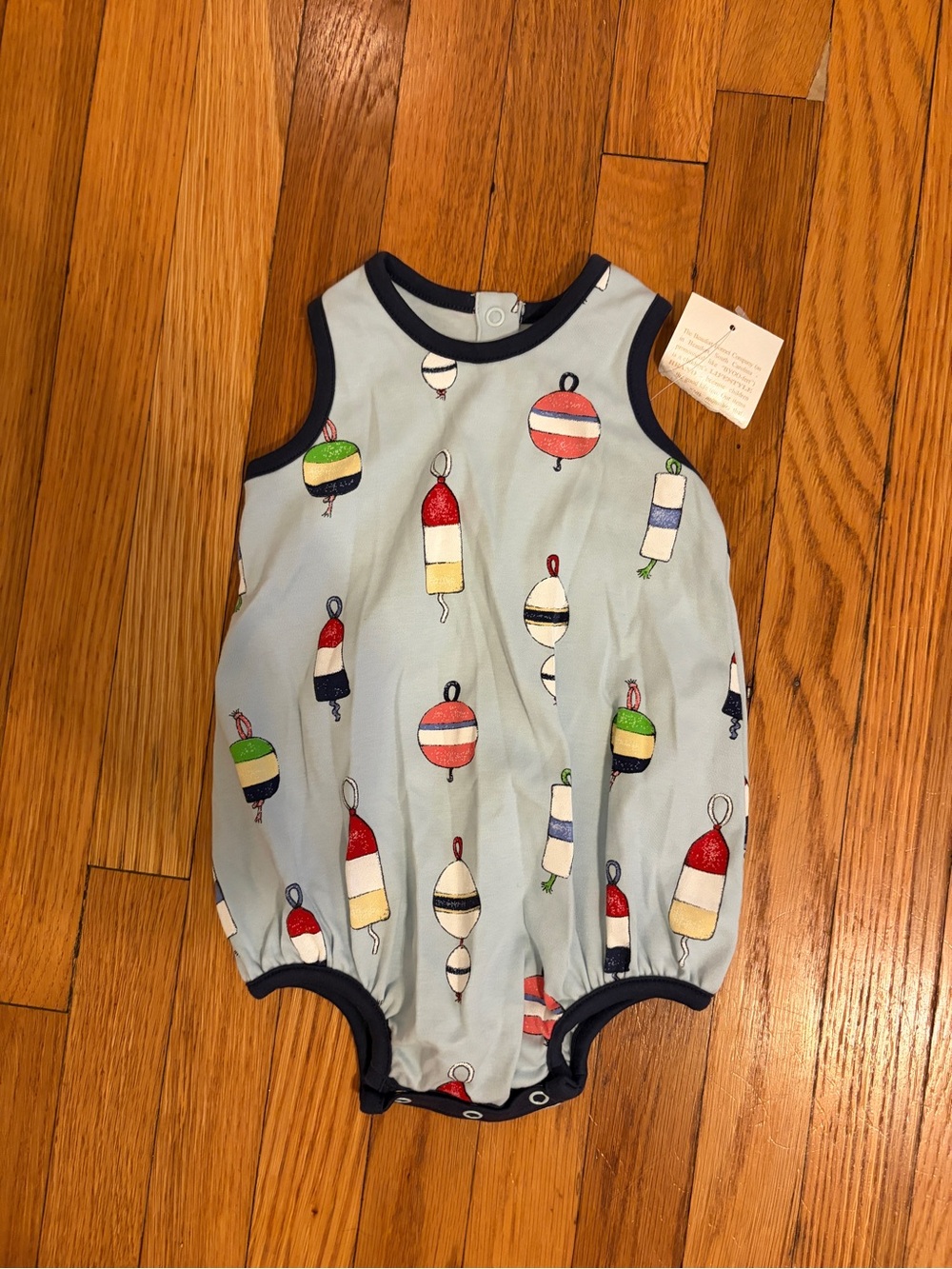 The Beaufort Bonnet Company NWT Baby Bubble Romper Pima Cotton Buoys 3-6 Months